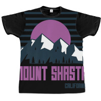 Mount Shasta Mountains California Hiking Outdoors Graphic T-shirt | Artistshot