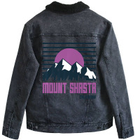 Mount Shasta Mountains California Hiking Outdoors Unisex Sherpa-lined Denim Jacket | Artistshot