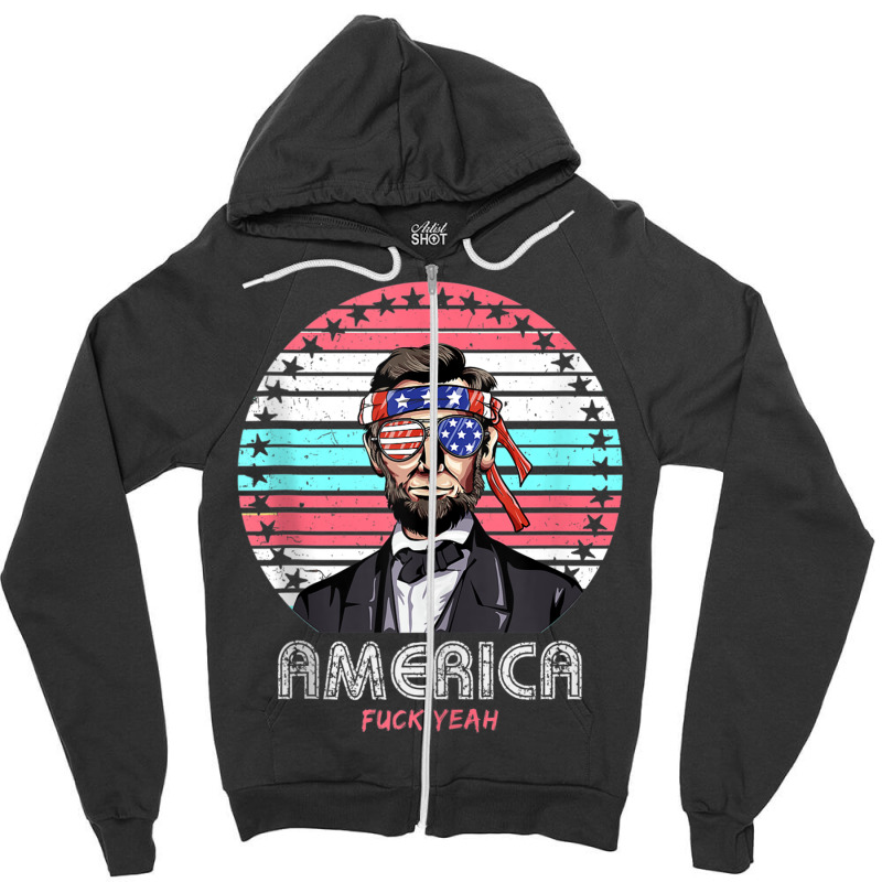 Mens Womens Shirt Lincoln America Fuck Yeah Vintag Zipper Hoodie by gabuya | Artistshot