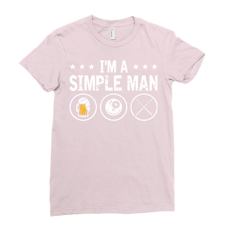 Im A Simple Man 8 Ball Pool Cue Billiards Ladies Fitted T-Shirt by nsmradiepa7 | Artistshot