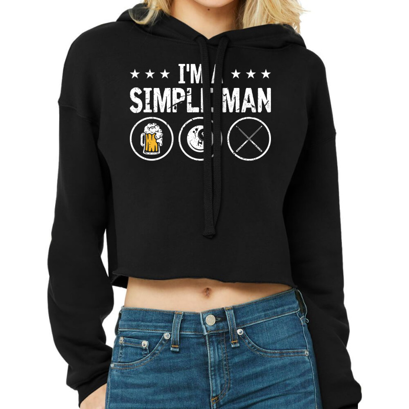 Im A Simple Man 8 Ball Pool Cue Billiards Cropped Hoodie by nsmradiepa7 | Artistshot