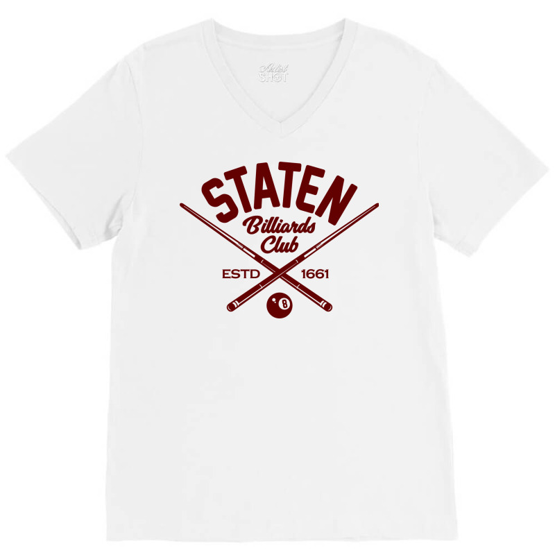 Staten Island Billiards V-neck Tee | Artistshot