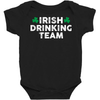 Irish Drinking Team St Patrick's Day Green Shamrock Leaf Funny Parade Baby Bodysuit | Artistshot