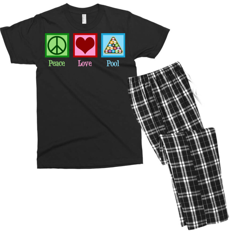 Peace Love Pool Billiards Men's T-shirt Pajama Set | Artistshot