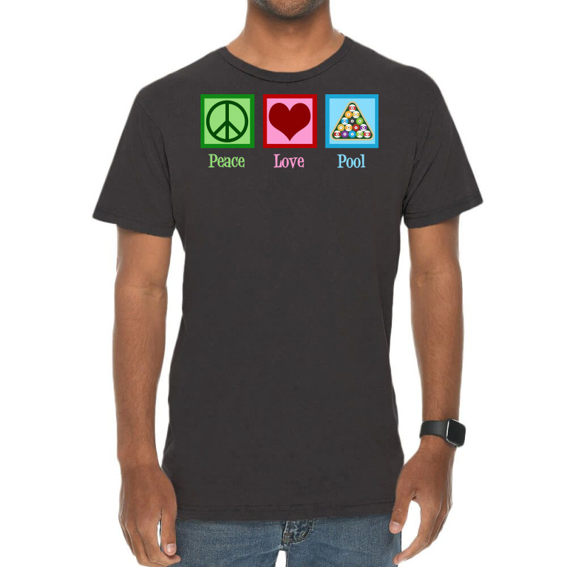 Peace Love Pool Billiards Vintage T-shirt | Artistshot