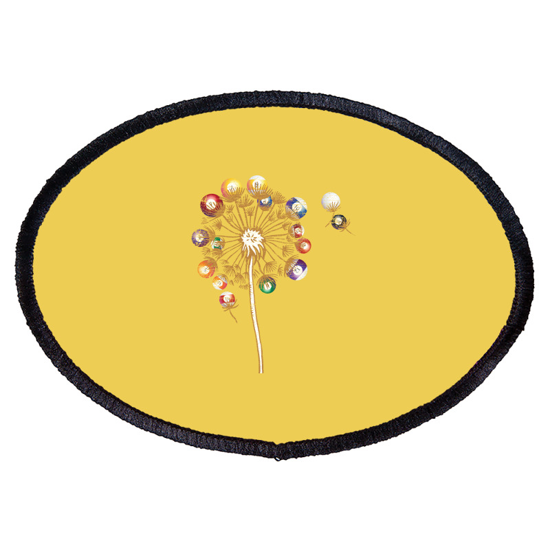 Pool Billiard Billiard Balls Dandelion Snooker Pla Oval Patch | Artistshot