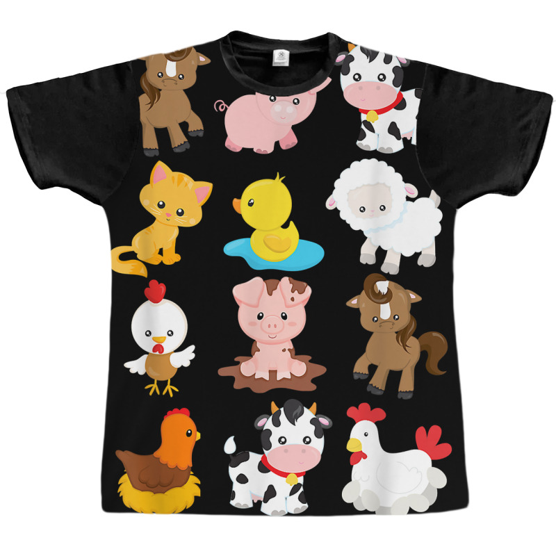 Boy's Girl's Farm Animals Short Sleeved T Shirt Fo Graphic T-shirt | Artistshot