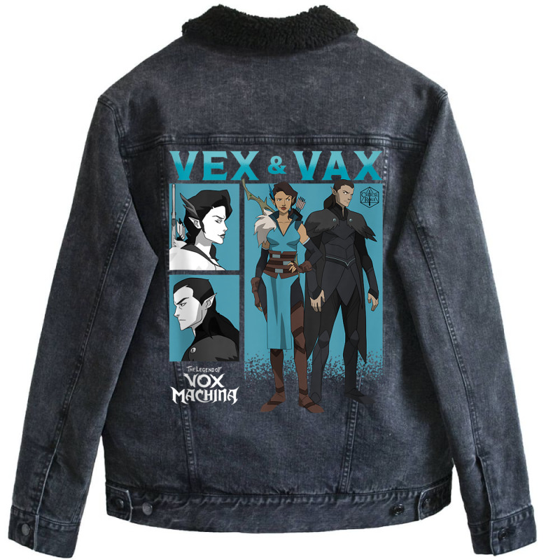 The Legend Of Vox Machina Vex & Vax Blocks Tank To Unisex Sherpa-Lined Denim Jacket by terrilyn | Artistshot