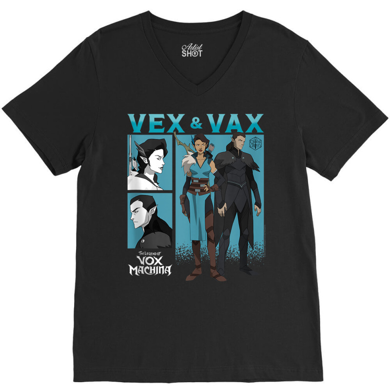 The Legend Of Vox Machina Vex & Vax Blocks Tank To V-Neck Tee by terrilyn | Artistshot