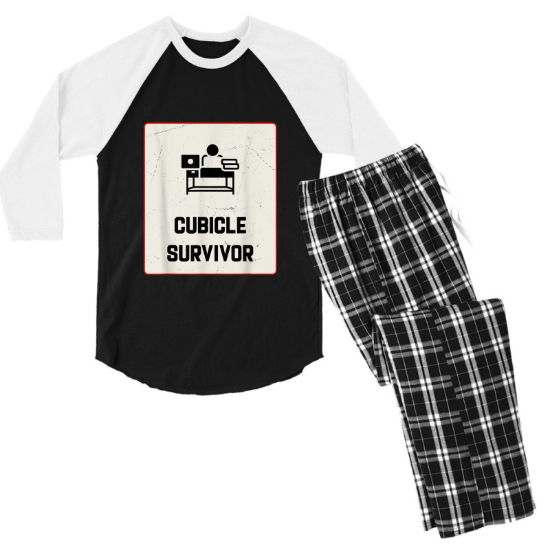 Cubicle Survivor Funny Work From Home Men's 3/4 Sleeve Pajama Set | Artistshot