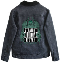 Straight Outta R'lyeh Unisex Sherpa-lined Denim Jacket | Artistshot