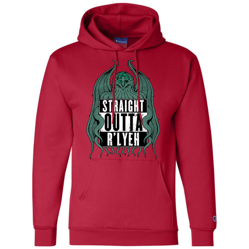 Straight Outta R'lyeh Champion Hoodie by micsikhibinop | Artistshot