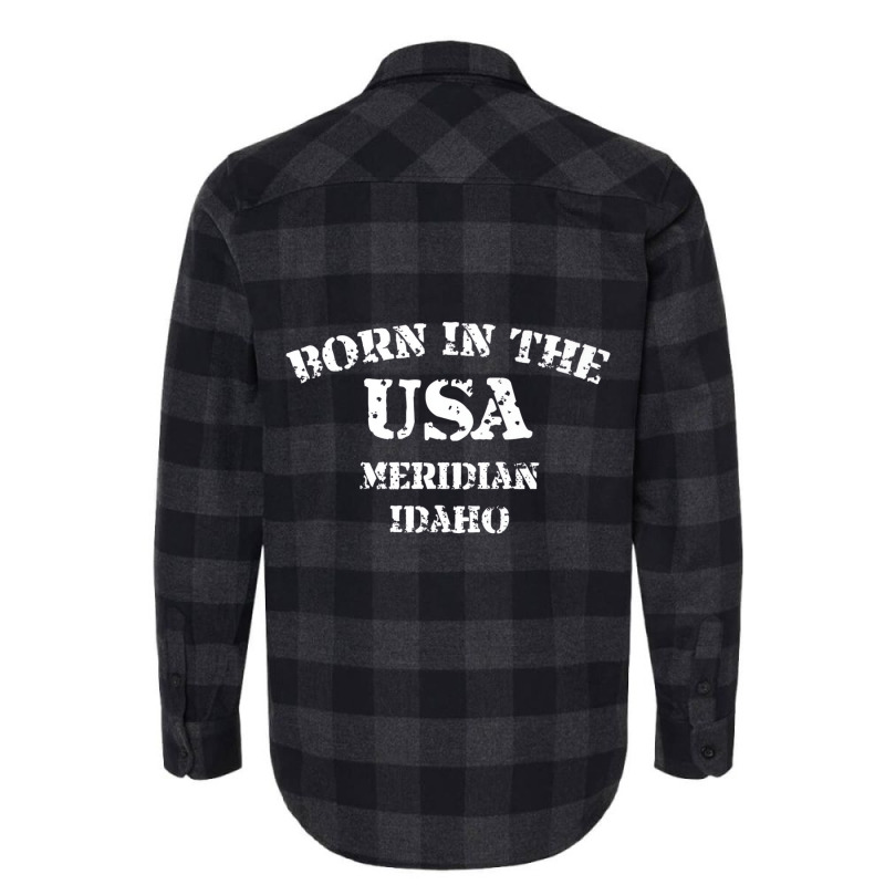 Meridian Idaho Born In The Usa Distressed Premium Flannel Shirt by imelde | Artistshot