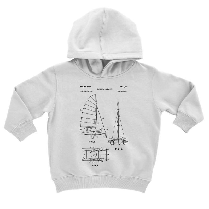 Catamaran Sailboat Blueprint Shirt   Old Sailing B Toddler Hoodie | Artistshot