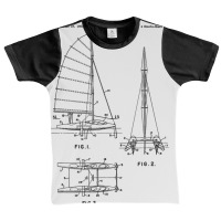 Catamaran Sailboat Blueprint Shirt   Old Sailing B Graphic Youth T-shirt | Artistshot