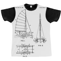 Catamaran Sailboat Blueprint Shirt   Old Sailing B Graphic T-shirt | Artistshot