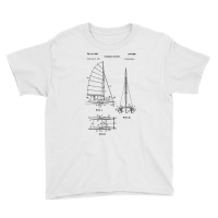 Catamaran Sailboat Blueprint Shirt   Old Sailing B Youth Tee | Artistshot