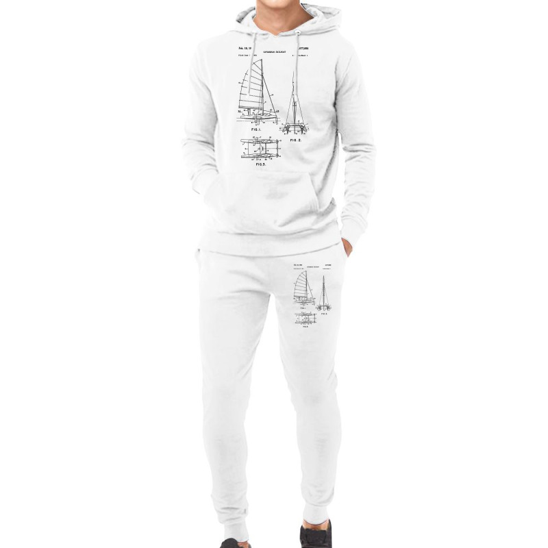 Catamaran Sailboat Blueprint Shirt   Old Sailing B Hoodie & Jogger set by arainro | Artistshot