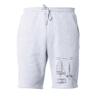 Catamaran Sailboat Blueprint Shirt   Old Sailing B Fleece Short | Artistshot