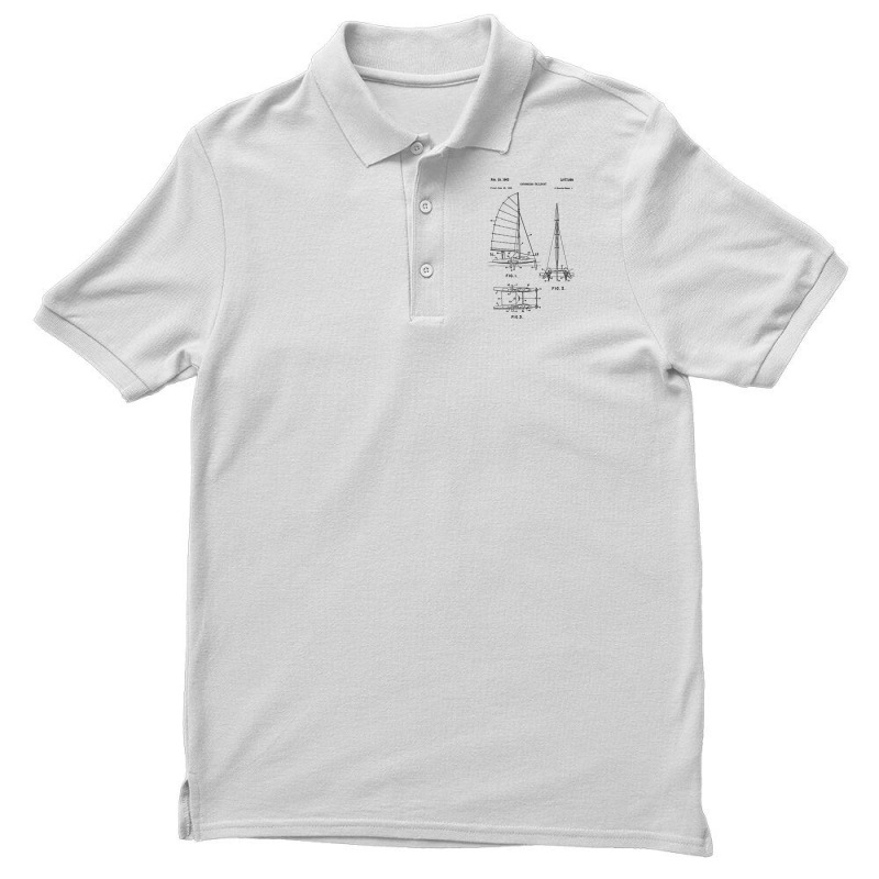 Catamaran Sailboat Blueprint Shirt   Old Sailing B Men's Polo Shirt by arainro | Artistshot