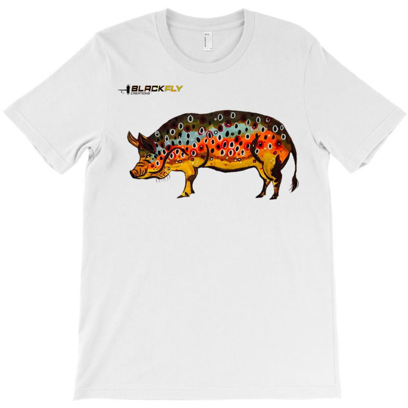 Funny Fly Fishing Pig Hog With Brown Trout Skin Te T-shirt | Artistshot