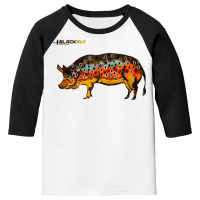 Funny Fly Fishing Pig Hog With Brown Trout Skin Te Youth 3/4 Sleeve | Artistshot