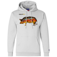 Funny Fly Fishing Pig Hog With Brown Trout Skin Te Champion Hoodie | Artistshot