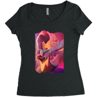 Beautiful Guitar Musician Art Futuristic Musician  Women's Triblend Scoop T-shirt | Artistshot