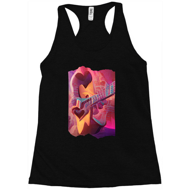 Beautiful Guitar Musician Art Futuristic Musician  Racerback Tank by ELIZABETHKARLENEWINCELOWICZ | Artistshot