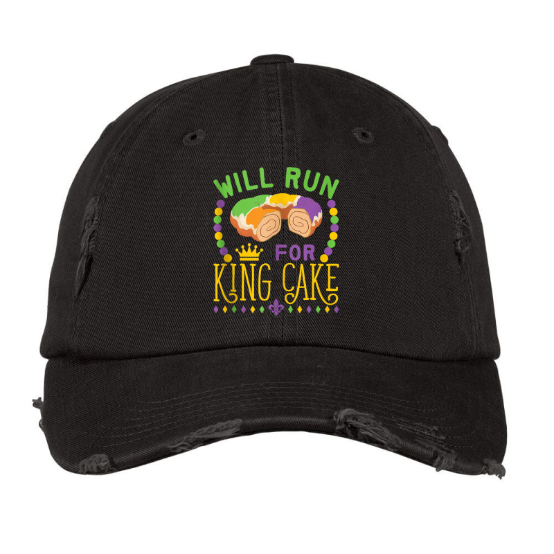 Will Run For King Cake Mardi Gras Party Parade Tan Vintage Cap | Artistshot