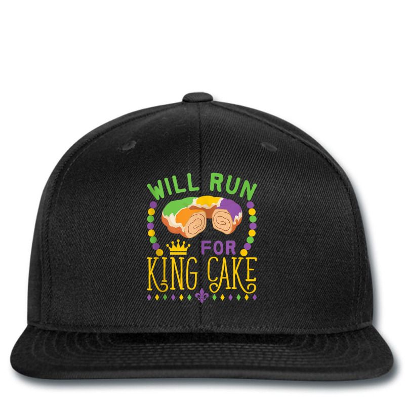 Will Run For King Cake Mardi Gras Party Parade Tan Printed Hat | Artistshot