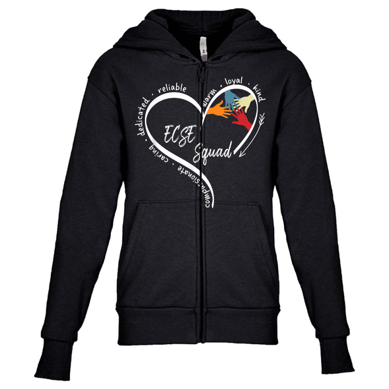 Heart Special Education Ecse Teacher Back To Schoo Youth Zipper Hoodie | Artistshot