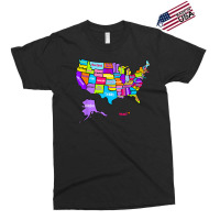 Colorful Us Map With States Names, United States U Exclusive T-shirt | Artistshot