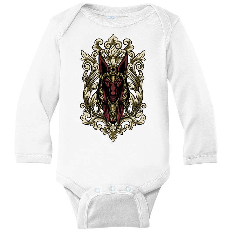 Anubis X Traditional Ornament Long Sleeve Baby Bodysuit by Getbettersoon | Artistshot