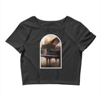 Beautiful Piano Graphic Abstract Futuristic Digita Crop Top | Artistshot