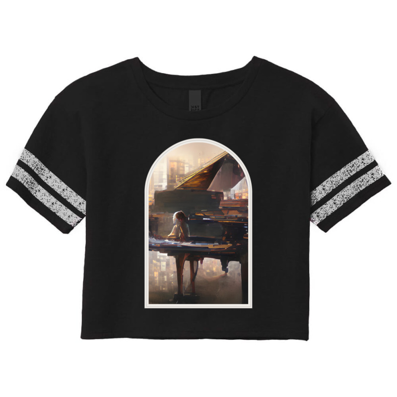 Beautiful Piano Graphic Abstract Futuristic Digita Scorecard Crop Tee by ELIZABETHKARLENEWINCELOWICZ | Artistshot