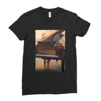 Beautiful Piano Instrument Abstract Futuristic Dig Ladies Fitted T-shirt | Artistshot