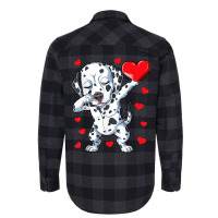 Dabbing Dalmatian Valentines Day Heart Boys Girls Flannel Shirt | Artistshot