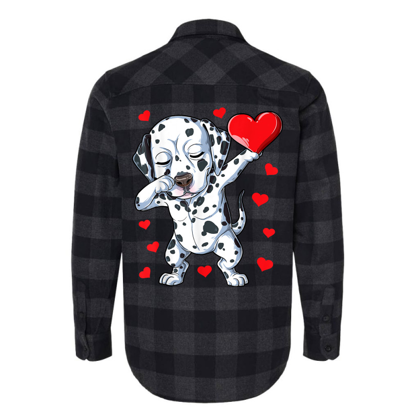 Dabbing Dalmatian Valentines Day Heart Boys Girls Flannel Shirt by ewubea | Artistshot