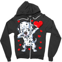 Dabbing Dalmatian Valentines Day Heart Boys Girls Zipper Hoodie | Artistshot