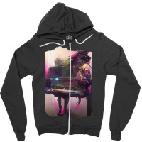 Beautiful Piano Play Abstract Futuristic Digital G Zipper Hoodie | Artistshot