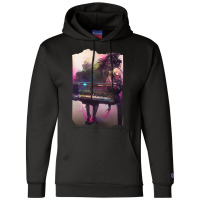 Beautiful Piano Play Abstract Futuristic Digital G Champion Hoodie | Artistshot