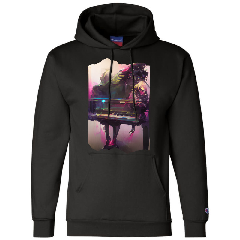 Beautiful Piano Play Abstract Futuristic Digital G Champion Hoodie by ELIZABETHKARLENEWINCELOWICZ | Artistshot