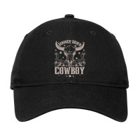 Simmer Down Cowboy Cowgirl, Western Cow Skull Adjustable Cap | Artistshot