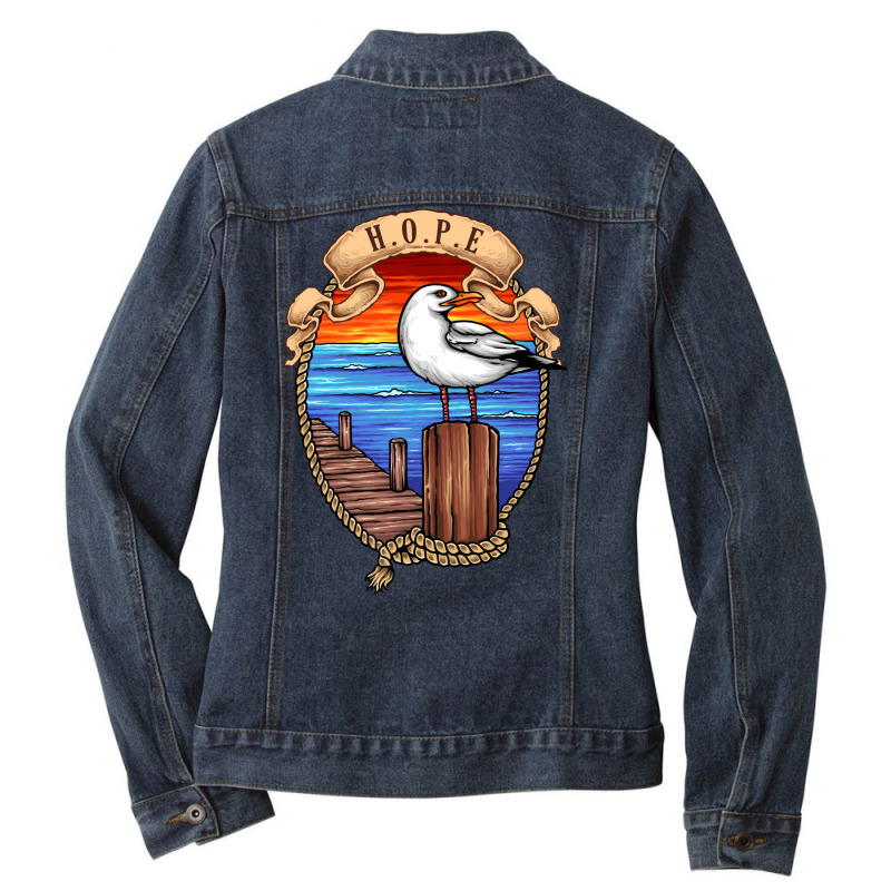 Island Bird Ladies Denim Jacket by hirokumakudaz | Artistshot