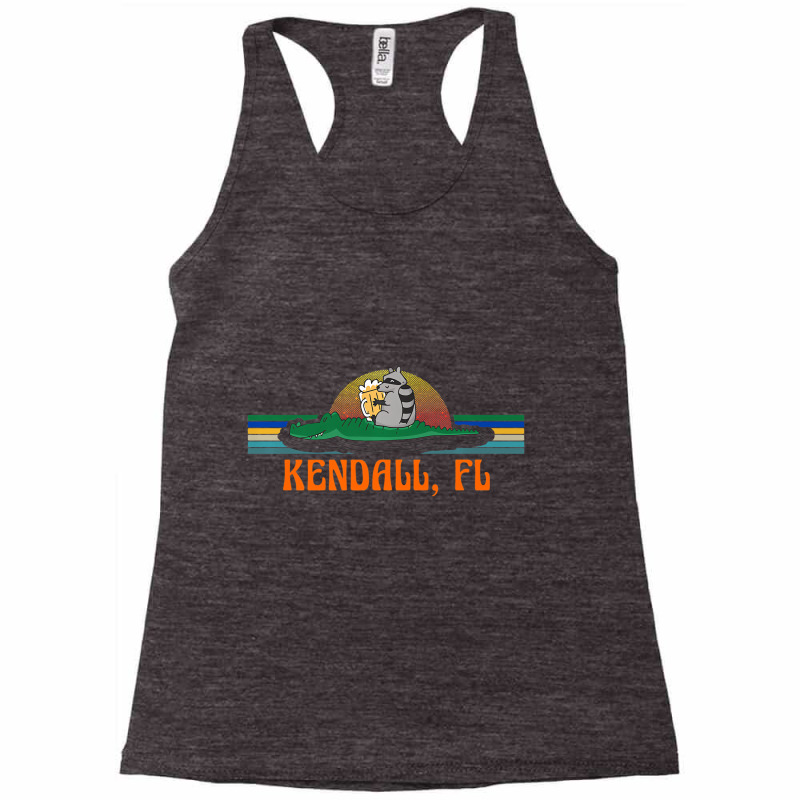 Kendall, Florida Native Vacation Raccoon On Alliga Racerback Tank by ravand | Artistshot