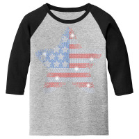 Woman Vintage July 4th Star Flag Bling Rhinestone Youth 3/4 Sleeve | Artistshot