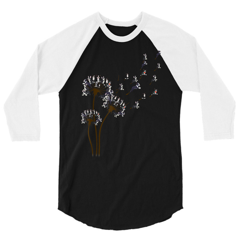 Boston Terrier Flower Fly Dandelion Boston Terrier 3/4 Sleeve Shirt by yucalsye | Artistshot