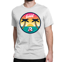 Sunset In Summer With Skull On Ocean Illustration Classic T-shirt | Artistshot