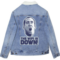 The Wifi Is Down! Unisex Sherpa-lined Denim Jacket | Artistshot